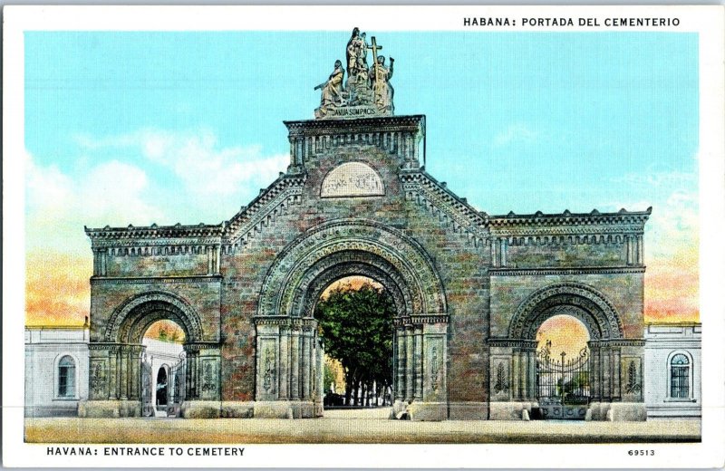 Entrance to Cemetery Havana Cuba Postcard