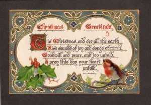 Christmas Greetings Postcard Raphael Tuck & Sons Text Series Poem W E Manning PC