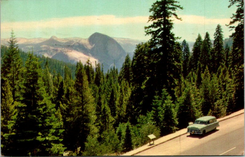 Yosemite National Park CA Half Dome Tioga Rd Postcard used (14039)