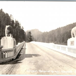 c1930s Klamath, CA RPPC Douglas Memorial Bridge Redwood Hwy. Photo Postcard A92