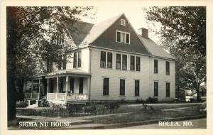 1940s Fraternity House College Sigma Nu House Rolla Missouri RPPC postcard 5549