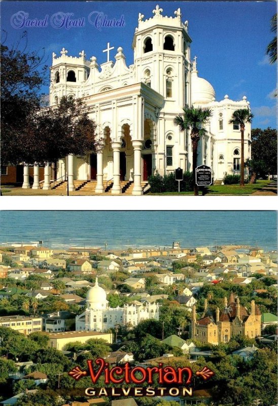 2~4X6 Postcards Galveston, TX Texas  SACRED HEART CHURCH  Victorian Architecture