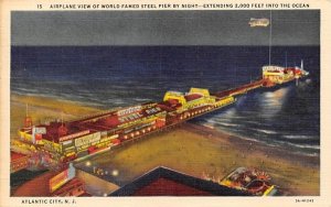 Airplane View of World Famed Steel Pier by Night Atlantic City, New Jersey  