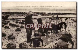 Arcachon Old Postcard Parqueurs and parqueuses at work (oyster farming oyster...