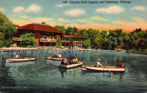 Illinois Chicago Lincoln Park Lagoon and Refectory Curteich