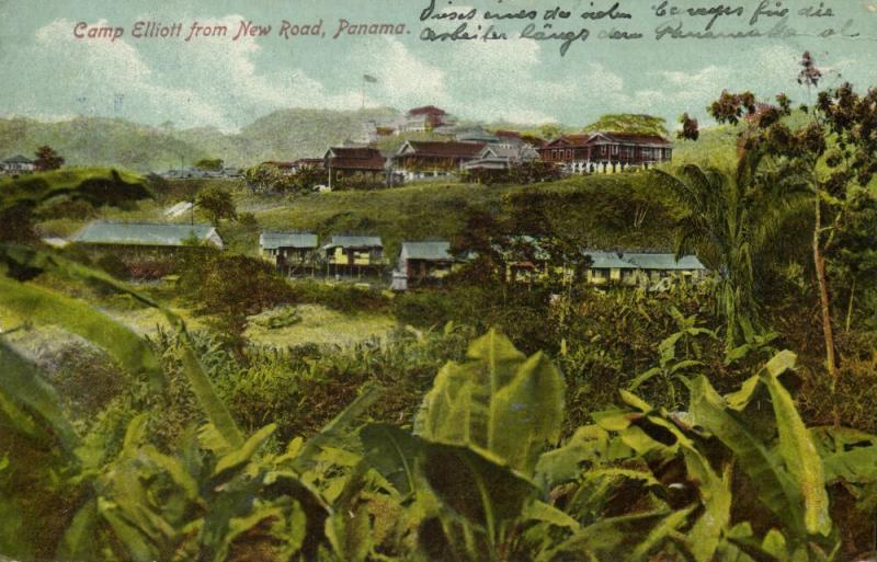 panama, CAMP ELLIOTT, General view of Marine Camp from New Road (1913)