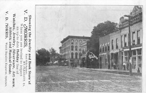 c1910 Mount Pleasant Iowa Morris Jewelry & Bookstore Postcard 26-342