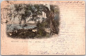 Menton France La Vieille Ville -ND Phot Skyline In Distance Sightseeing Postcard