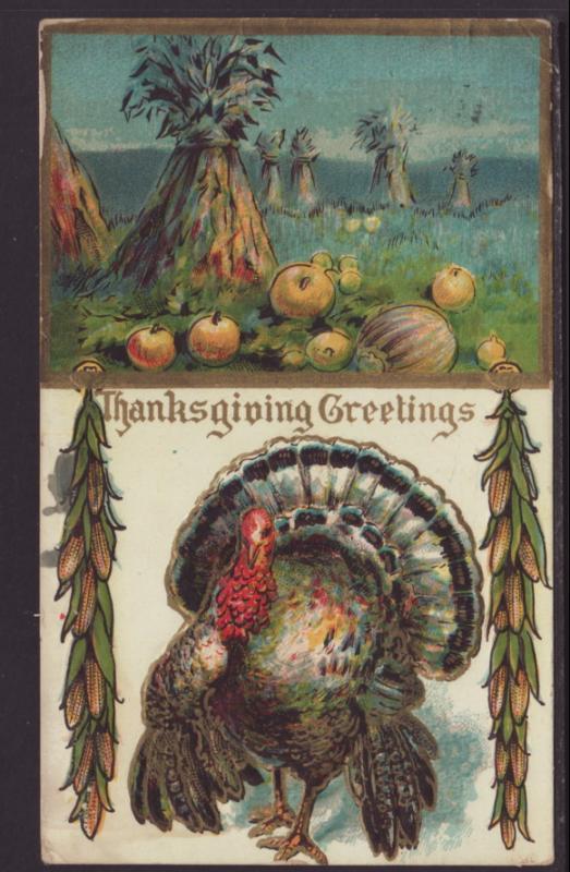 Thanksgiving,Turkey,Haystacks Postcard