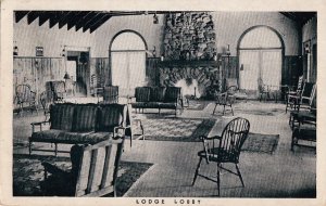 Postcard Lodge Lobby Lenape Village Tafton Pike Co PA