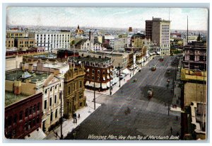 Winnipeg Manitoba Canada Postcard View from Top of Merchants Bank 1906