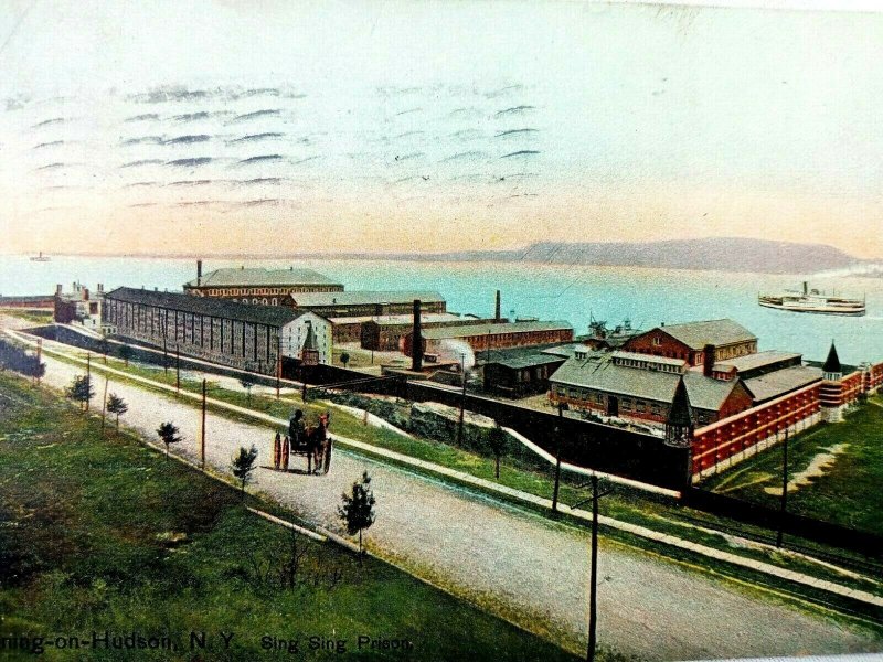Vintage Postcard Ossining on Hudson NY Sing Sing Prison Posted 1908