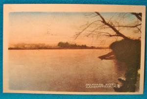 1915-30 Lambertville NJ Hand Color Delaware River View New Jersey Nomis NY RARE 