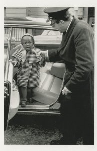 Posh African American Child at Kensington London Chauffeur Postcard