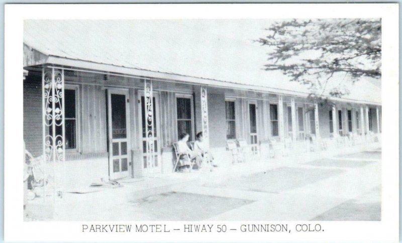 GUNNISON, Colorado CO  Roadside PARKVIEW MOTEL Highway 50 ~ ca 1950s   Postcard