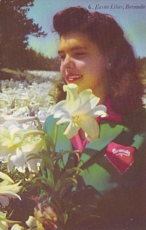 Bermuda Beautiful Girl With Easter Lilies