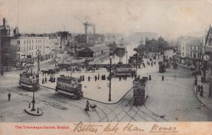 BRISTOL ENGLAND~THE TRAMWAYS CENTRE~1906 VERRIER PHOTO POSTCARD