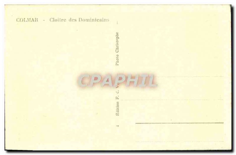 Old Postcard Colmar Cloitre Dominicans