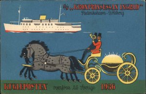 DENMARK SWEDEN Steamship Kronprinsessan Ingrid ART DECO 1936 Ad