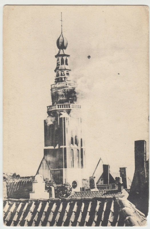 Netherlands; Vlissingen, Tower Of St Jacob's Church On Fire, 5-9-1911 PPC Unused