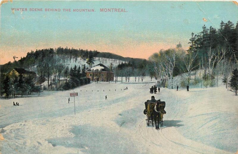 Canada winter scene behind the mountain Montreal