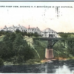 1910 Brainerd MN Mississippi Bridge Northern Pacific Sanitarium Railway PC A153