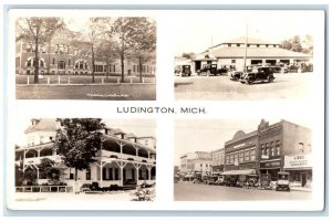 c1925 Multiview School Rainbow Gardens Epworth  Ludington MI RPPC Photo Postcard 