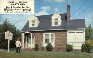 Real Estate Agent James Conway Hyatts MD c1950s-60s Postcard