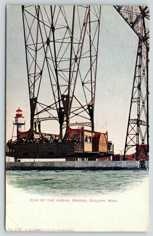 Duluth MinnesotaPacked Passenger on Aerial Bridge1906 VO Hammon Postcard