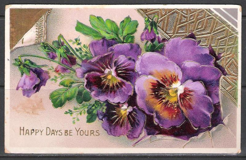 Happy Days Be Yours - Pansies - Embossed - [MX-133]