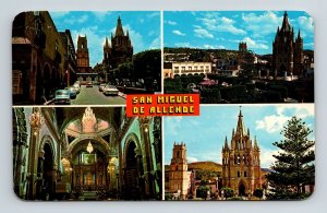 San Miguel De Allende Guanajuanto Mexico Multi View Chrome Cancel WOB Postcard 