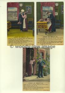 su1159 - Cheer Up , Molly - Set of 3 Bamforth Songcards Postcards