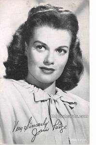 Janis Paige Movie Star Actor Actress Film Star Unused light crease seen on ba...