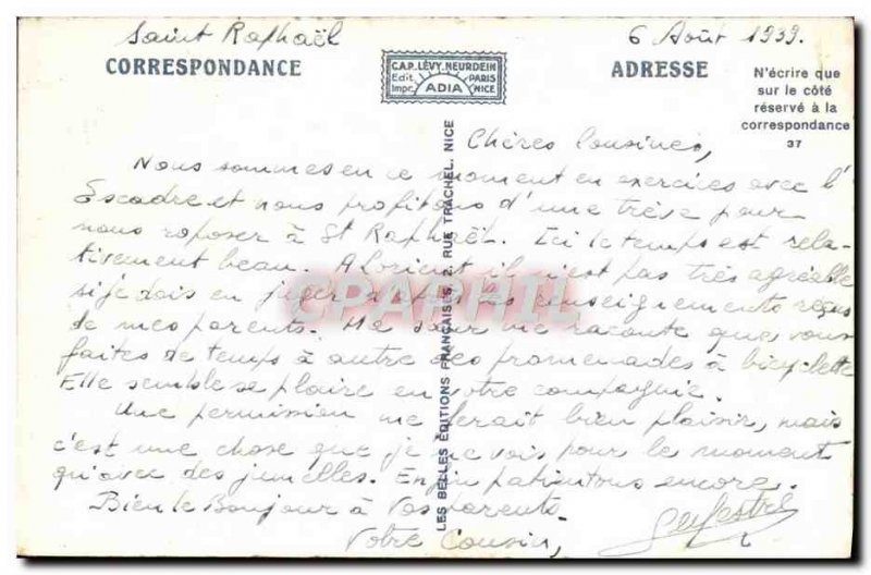 Old Postcard Saint Raphael The Beach