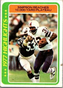 1978 Topps Football Card '77 Highlights O J Simpson Buffalo Bills sk7514