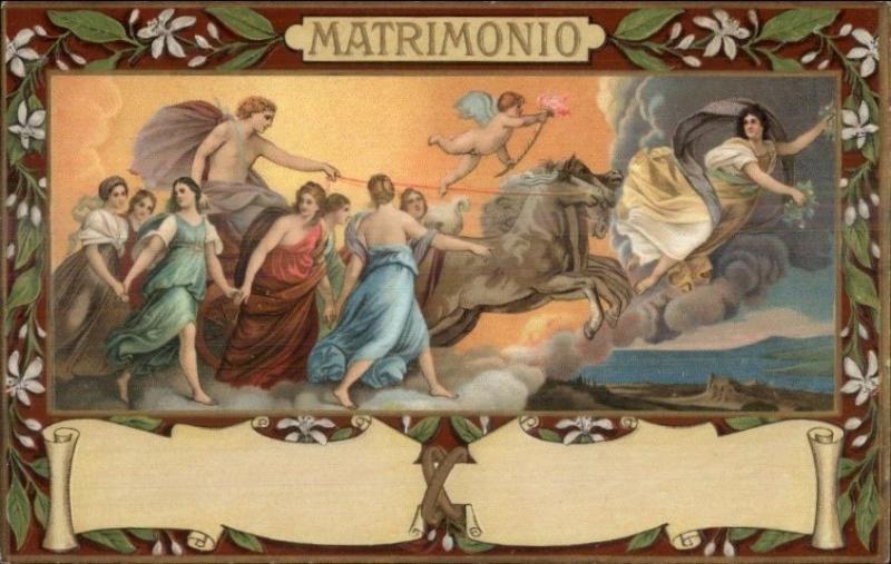 E. Sborgi #78 MATRIMONIO Renaissance Art Beautiful Border c1910 Postcard