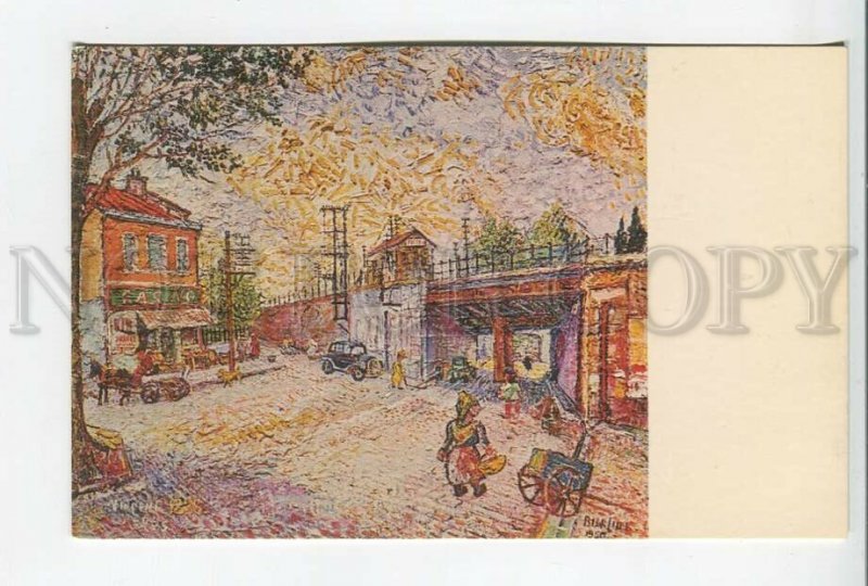 461848 David BURLIUK Railroad underpass in Arles France Old postcard USA