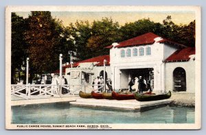 J97/ Akron Ohio Postcard c1910 Summit Beach Park Canoe House 151