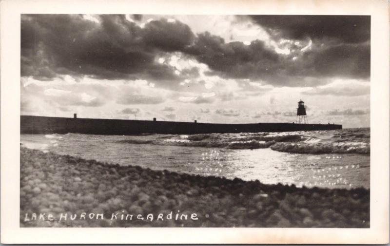 Lake Huron Kincardine ON Ontario Bruce County Unused Real Photo Postcard E30