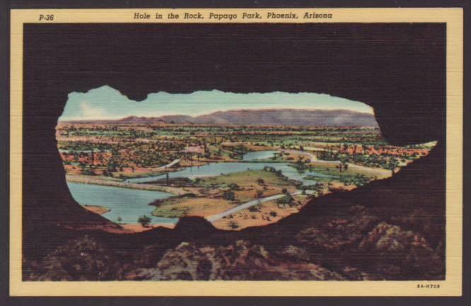 Hole in the Rock,Papago Park,Phoenix,AZ Postcard 