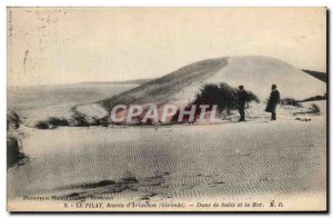 Old Postcard Pilat Basin & # 39Arcachon Dune Sand And Sea