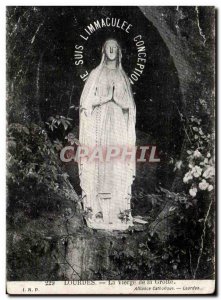 Old Postcard Lourdes Grotto The Vrerge
