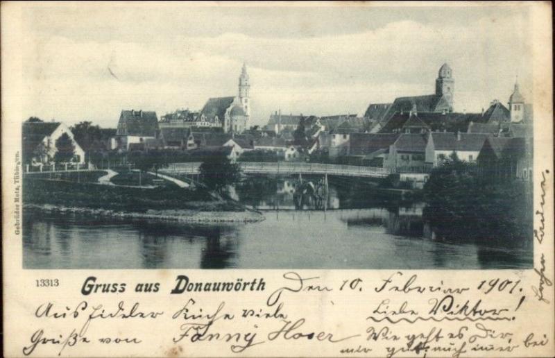Gruss Aus Donauworth Germany c1900 Postcard jrf