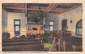 J39/ Ellendale North Dakota Postcard c1910 Court House Room Interior 215