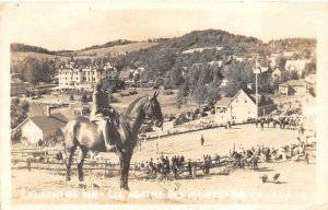 RPPC LAURENTIDE INN AGATHE DES MONTS HORSE PQ CANADA REAL PHOTO POSTCARD 1945