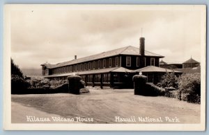 Hawaii National Park HI Postcard RPPC Photo Kilauea Volcano House c1930s Vintage