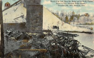 LP07  Ashtabula Ohio  R.R. Bridge Disaster Train Wreck 1876            Postcard