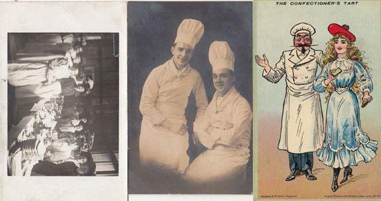 The Confectioners Tart Chef Real Photo Food Tasting 3x Antique Postcard s