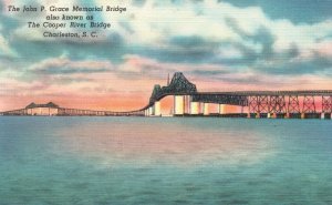Vintage Postcard 1954 John P. Grace Memorial Cooper River Bridge Charleston SC