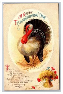 Vintage 1916 Holiday Postcard Ellen Clapsaddle Thanksgiving Turkey Greetings